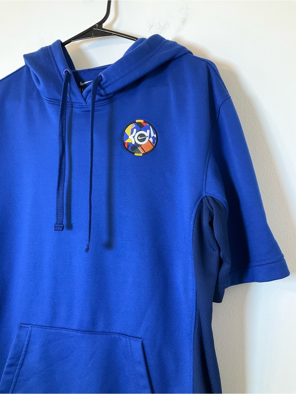 Nike KD Dri-FIT Short Sleeve Hoodie Blue Size Small Athletic Pullover - Picture 3 of 5